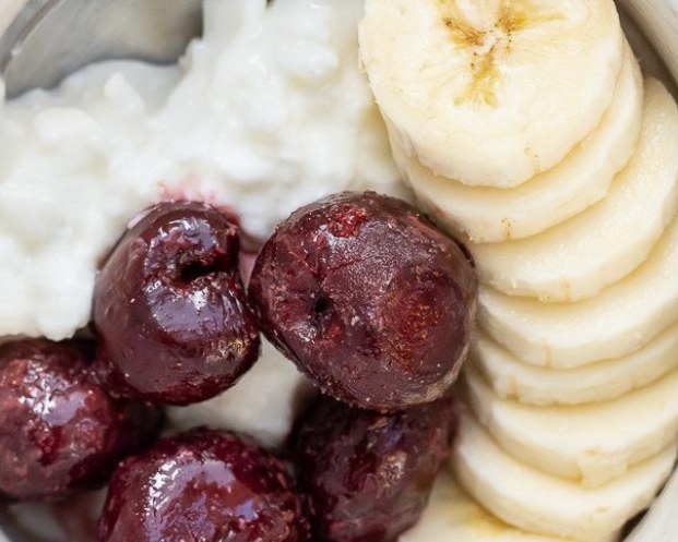 Cherries, Banana & Cottage Cheese