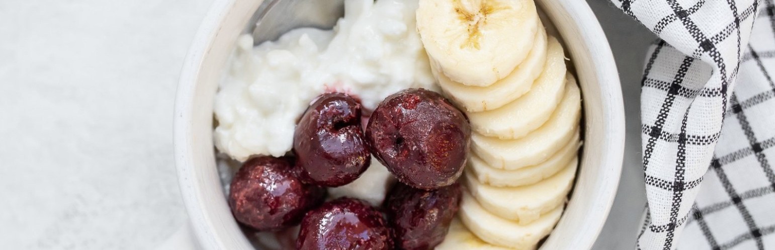 Cherries, Banana & Cottage Cheese