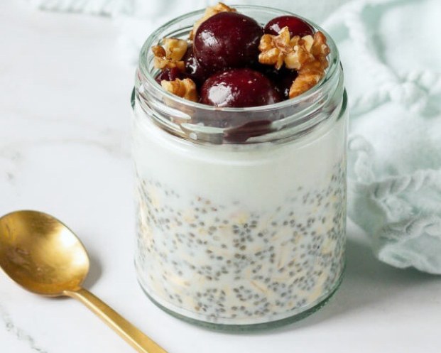 Cherry & Walnut Chia Overnight Parfait