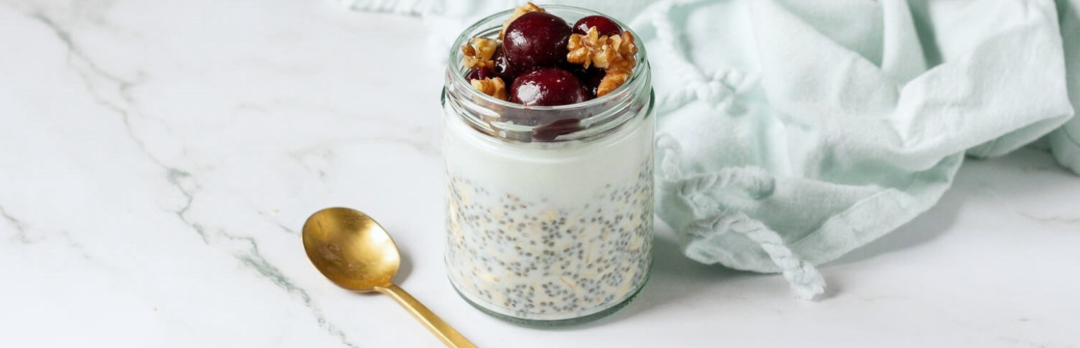 Cherry & Walnut Chia Overnight Parfait